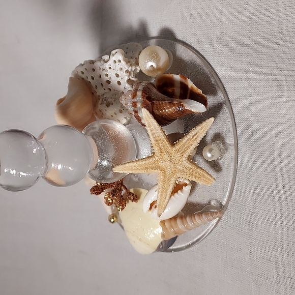 Handmade Shell Art Water Wine Glasses Set of 2 - Picture 2 of 6